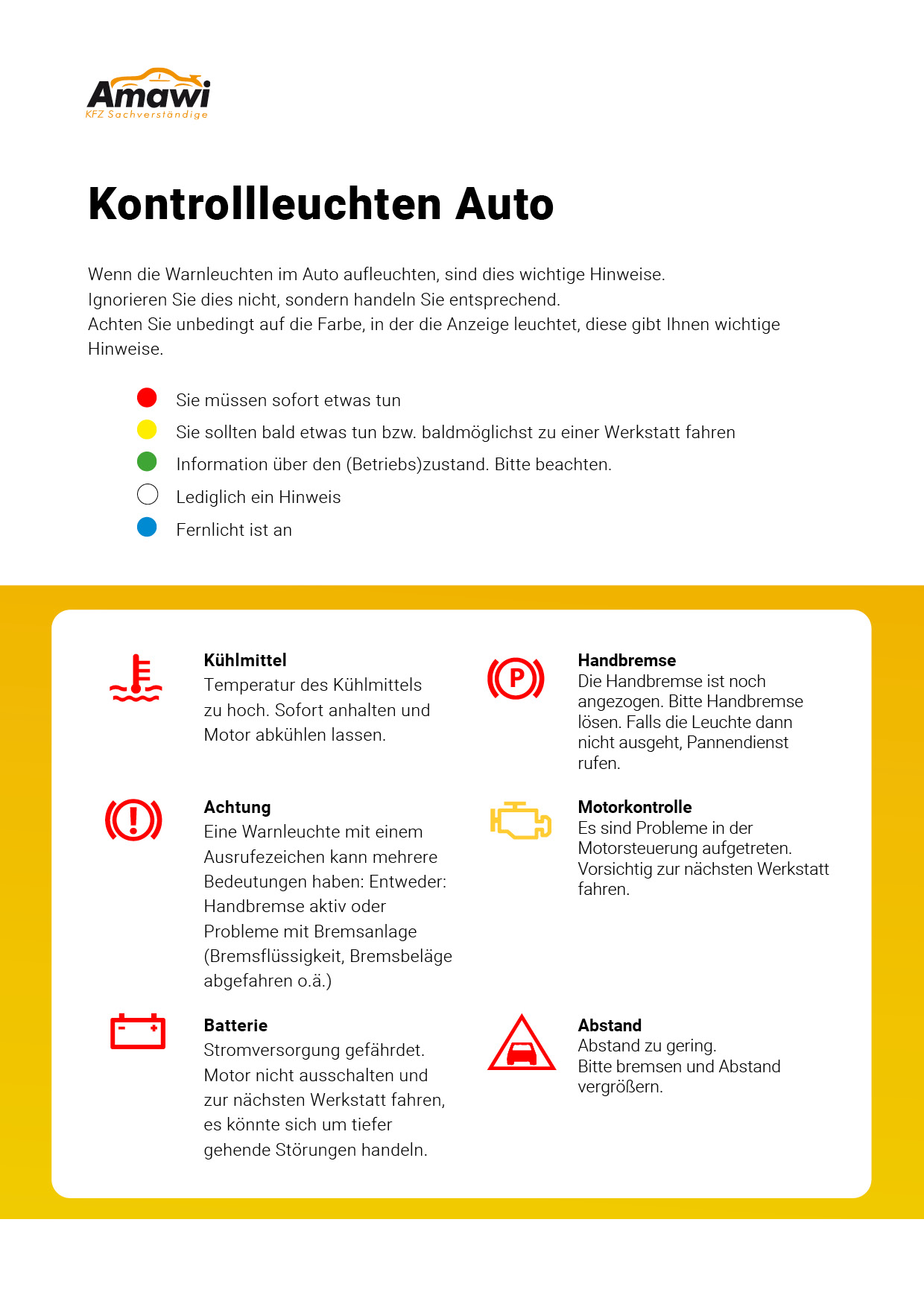 Warnzeichen Auto Gelb